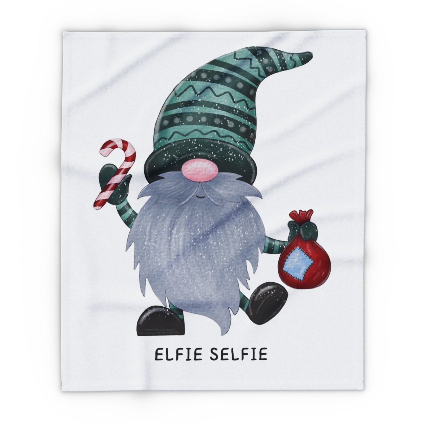 Elfie Selfie Arctic Fleece Blanket | Cozy Holiday-Themed Throw Blanket