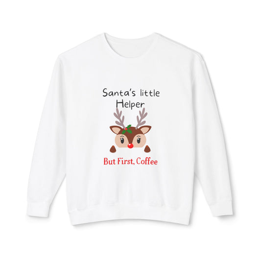 Santa's Little Helper Unisex Lightweight Crewneck Sweatshirt