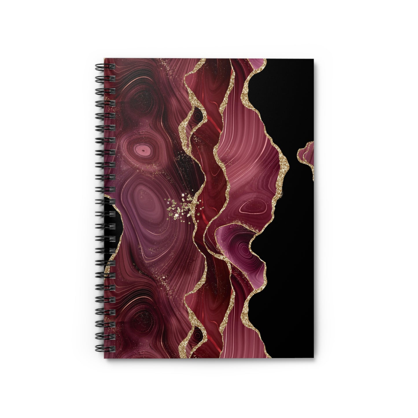 Burgundy Agate Spiral Notebook - Ruled Line