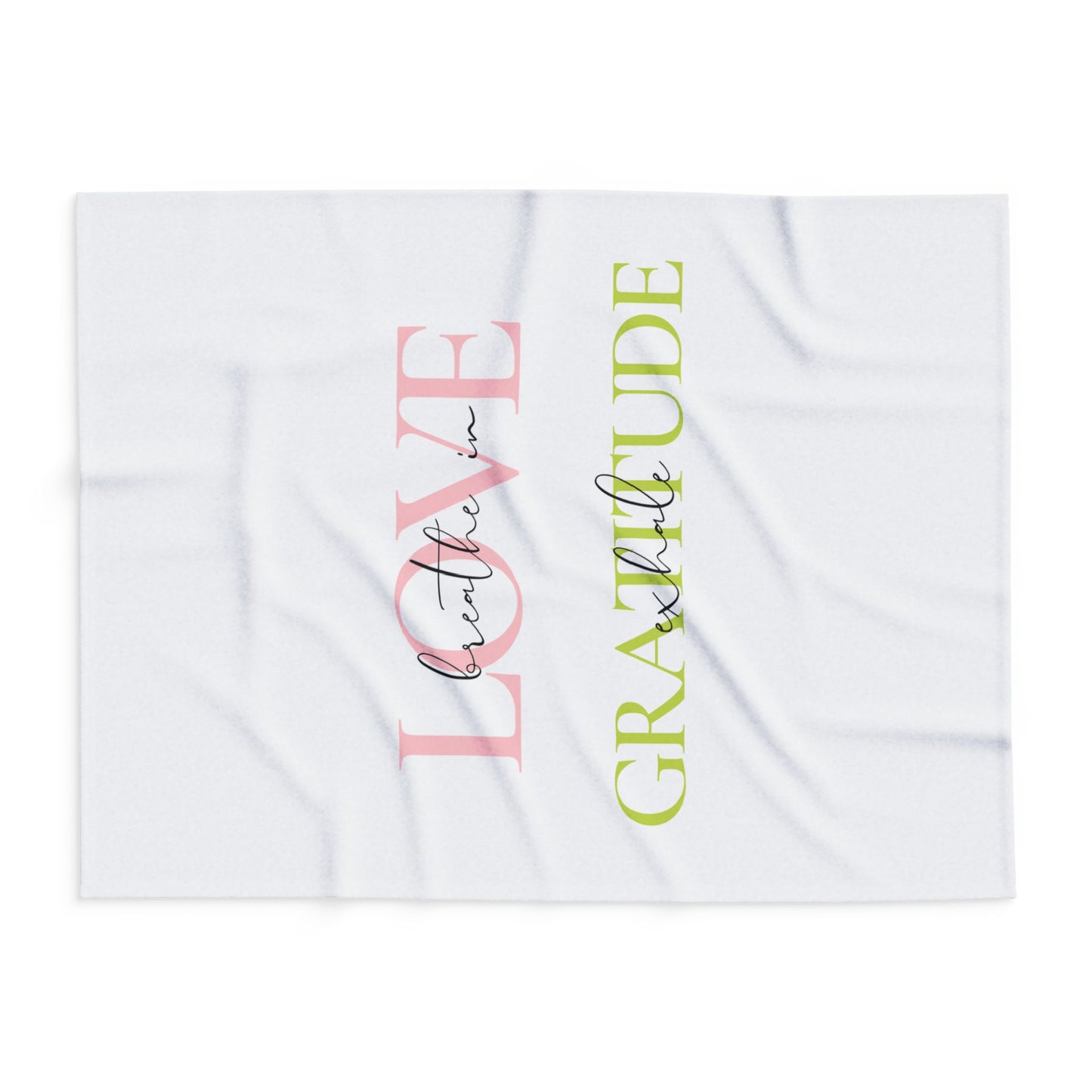 Inhale Love, Exhale Gratitude! Arctic Fleece Blanket | Cozy Throw Blanket