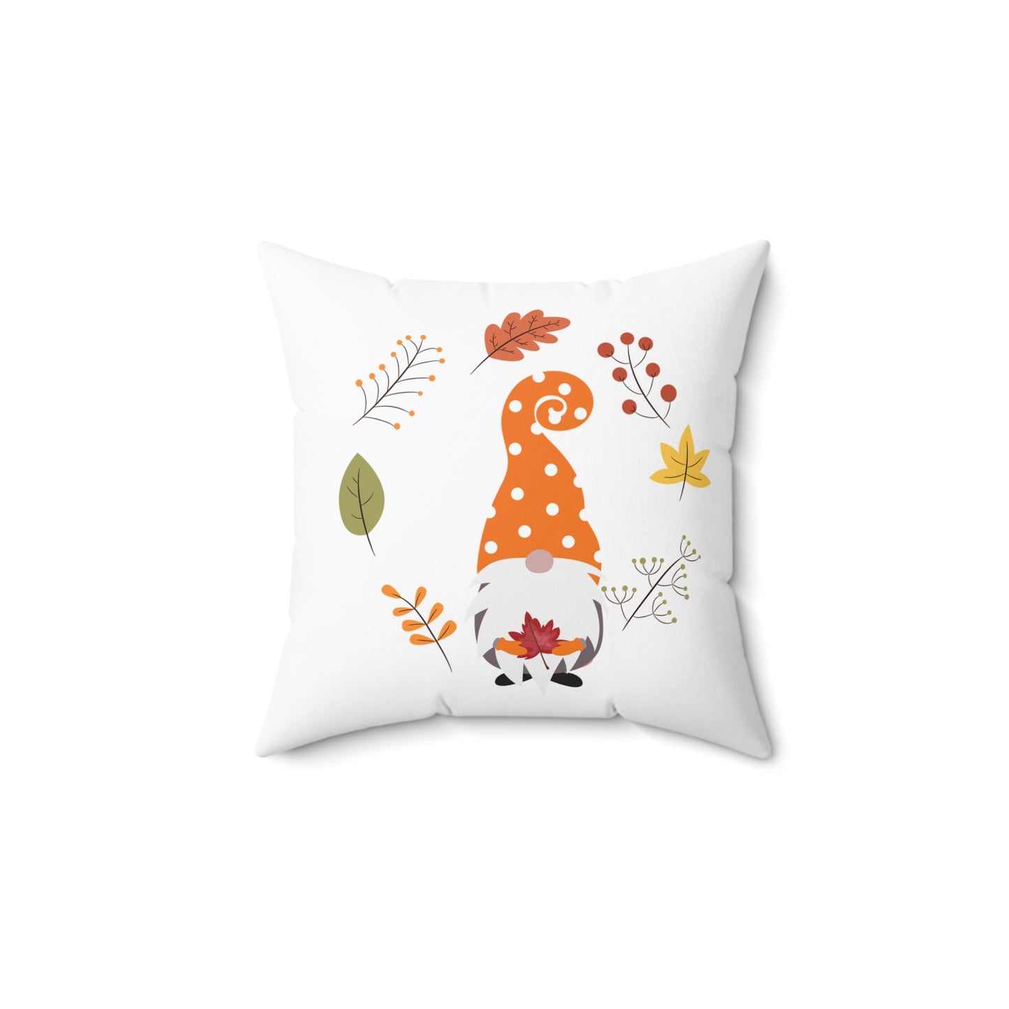 Fall Gnome Faux Suede Square Pillow | Cozy Autumn-Themed Home Decor