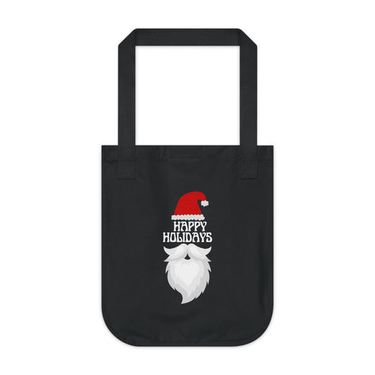 Happy Holidays Organic Canvas Tote Bag