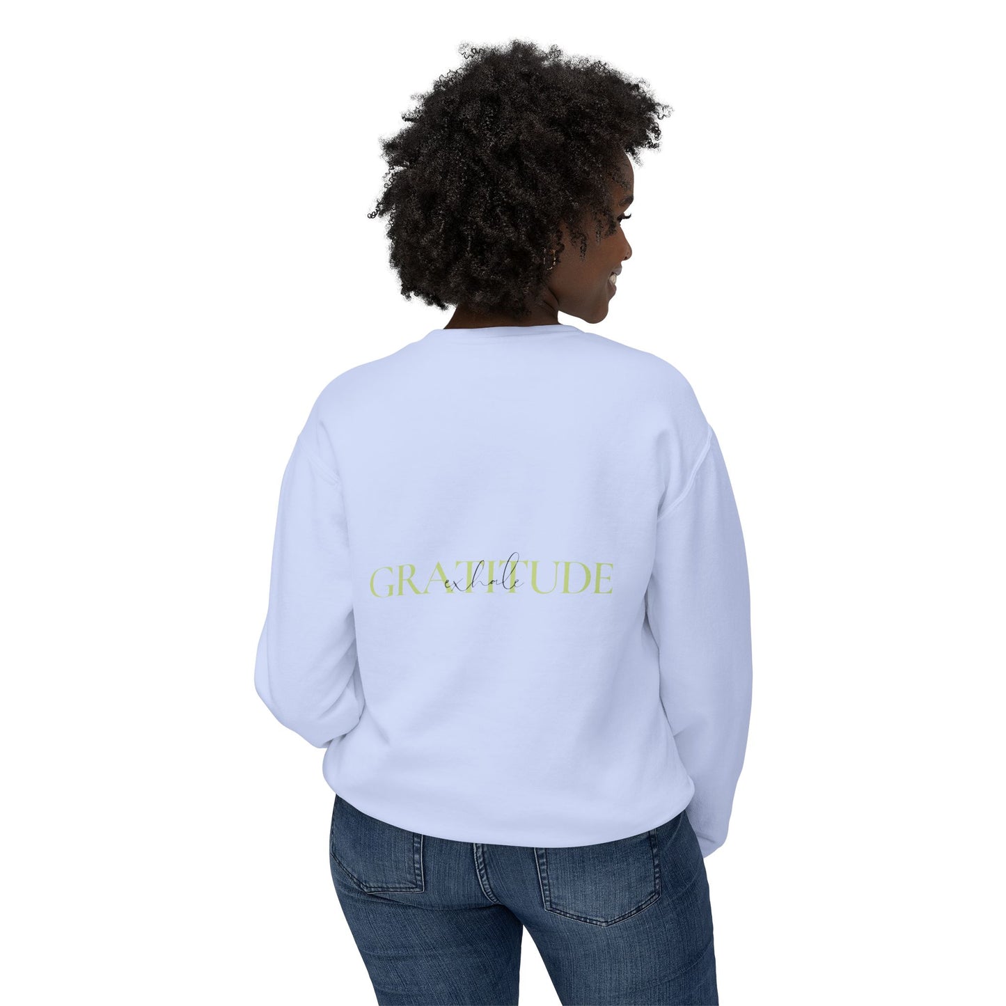 Breathe in Love, Exhale Gratitude Unisex Lightweight Crewneck Sweatshirt