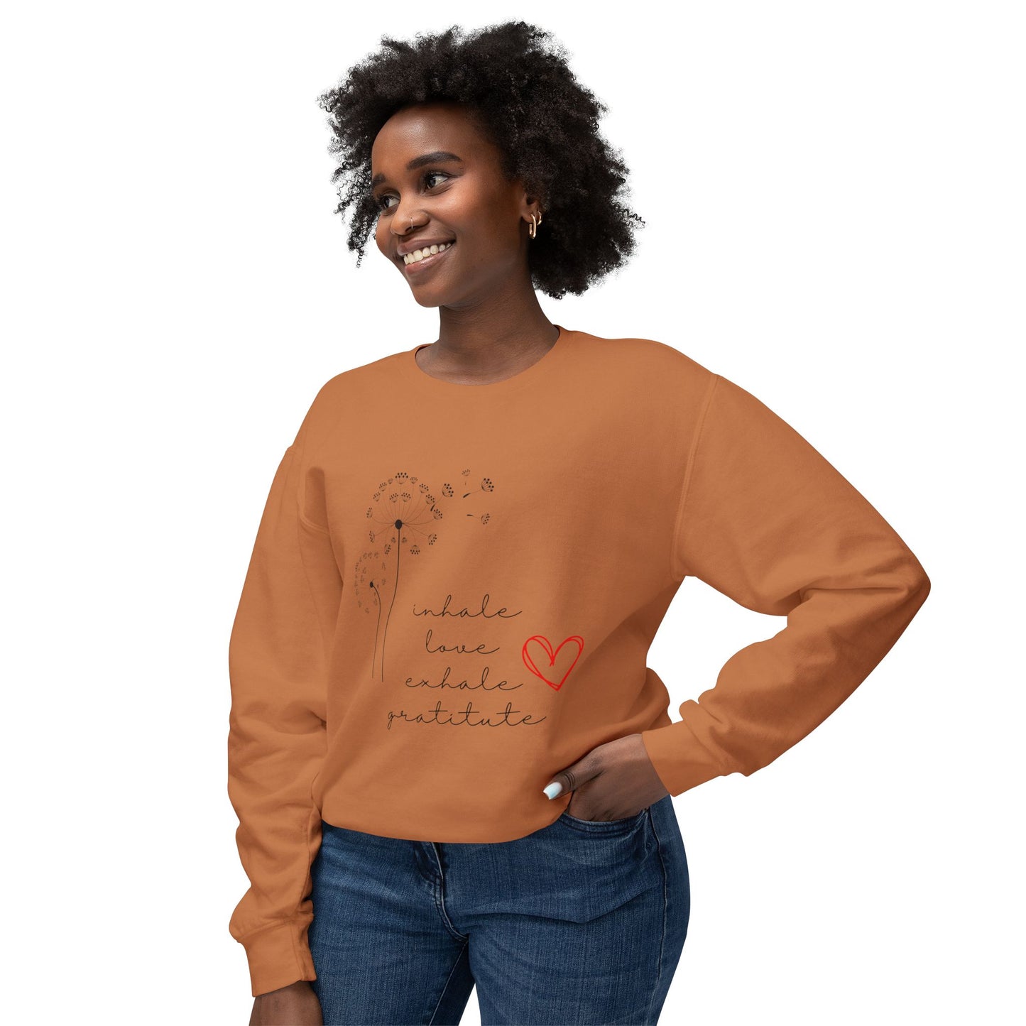 Inhale love exhale gratitude Unisex Lightweight Crewneck Sweatshirt