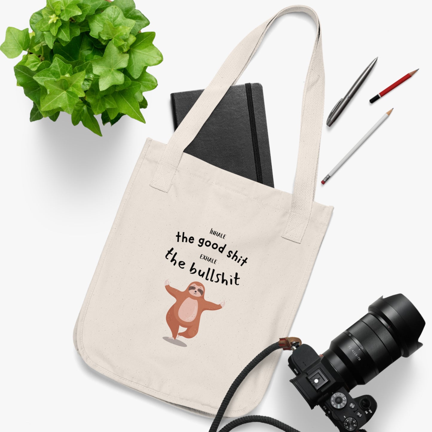 Inhale the good shit, exhale the bullshit Organic Canvas Tote Bag