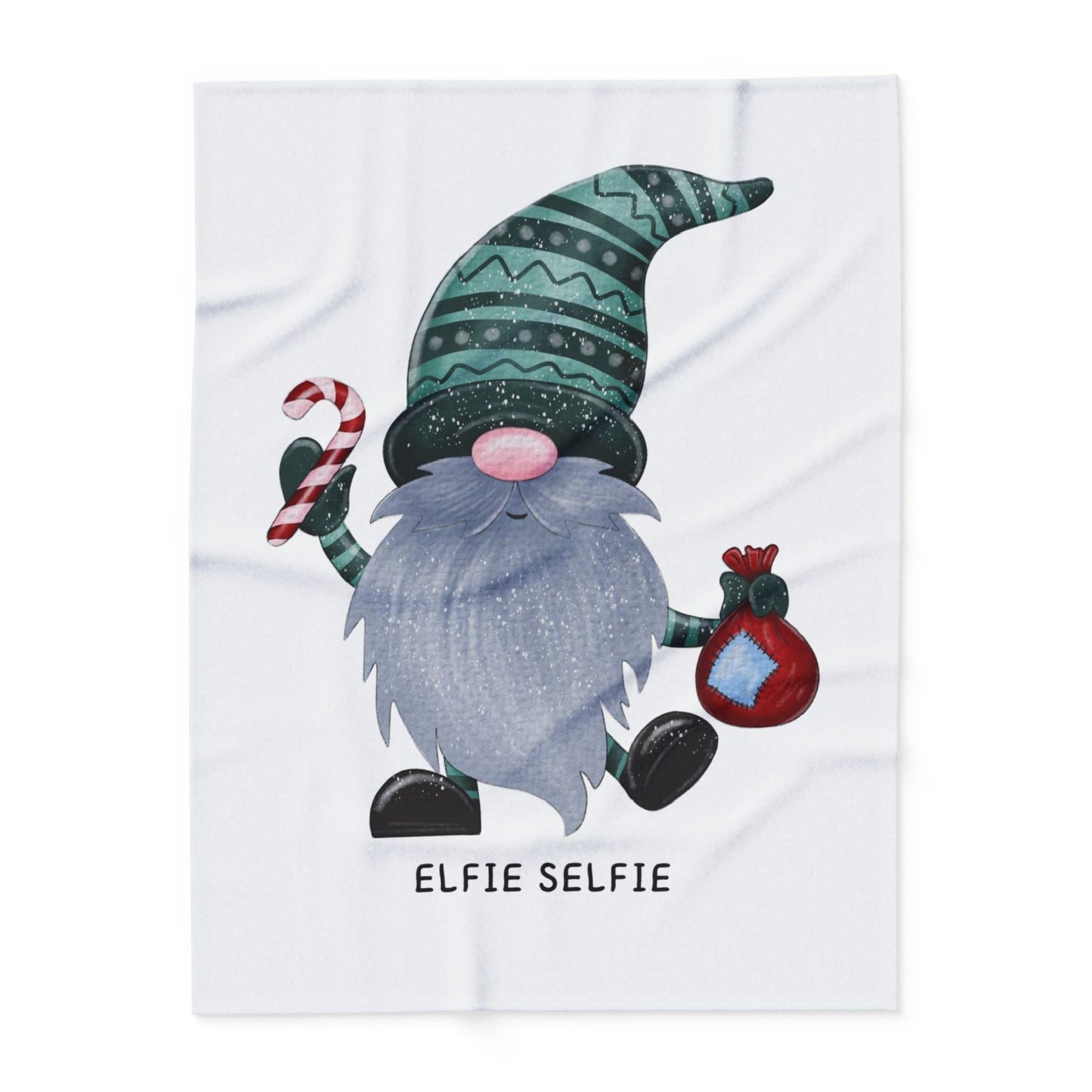 Elfie Selfie Arctic Fleece Blanket | Cozy Holiday-Themed Throw Blanket