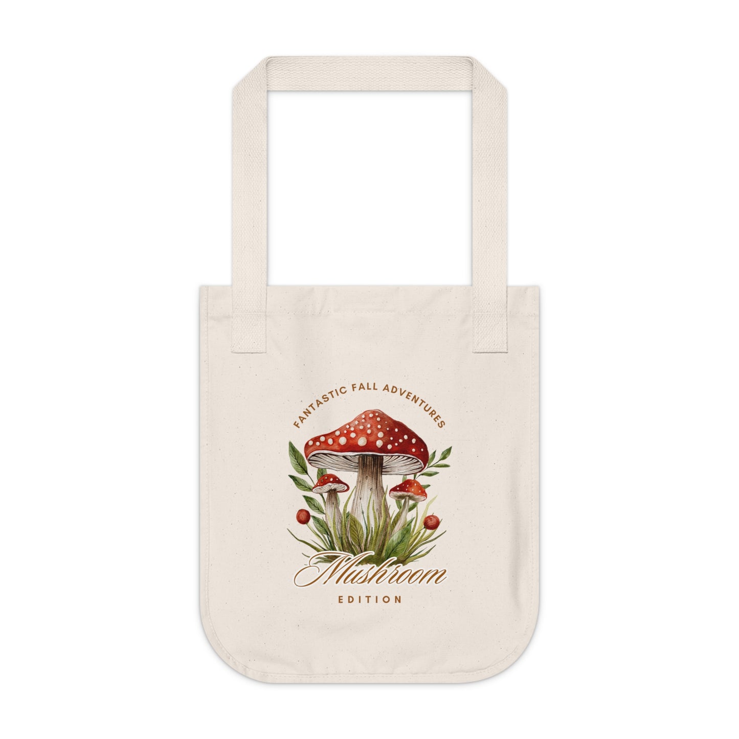 Fall Adventures Mushroom Edition Organic Canvas Tote Bag | Eco-Friendly & Stylish Fall Tote