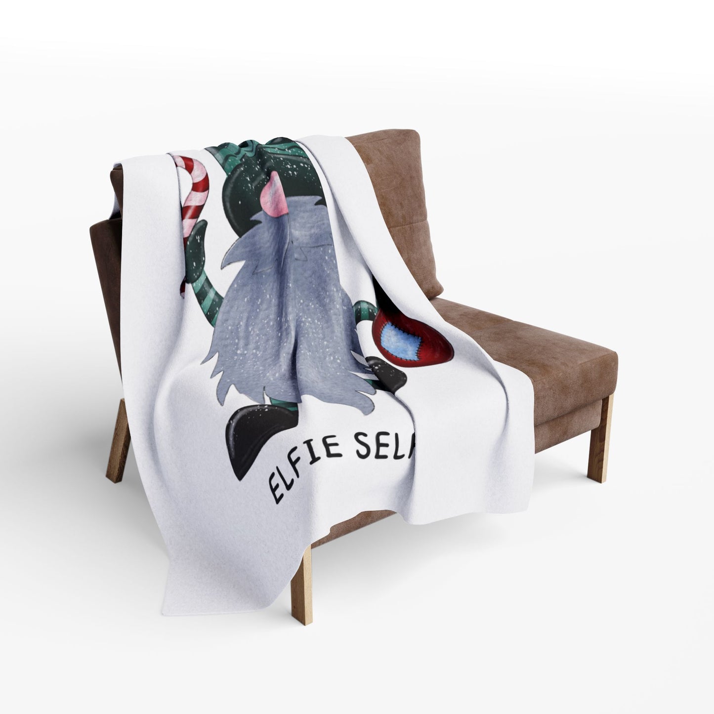 Elfie Selfie Arctic Fleece Blanket | Cozy Holiday-Themed Throw Blanket