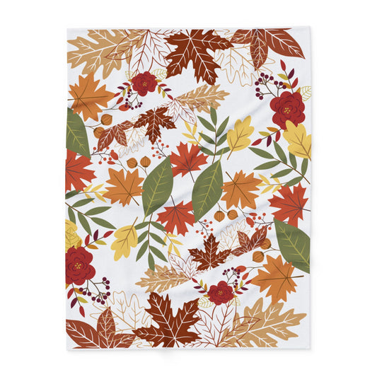 Fall Design Arctic Fleece Blanket | Cozy Autumn-Themed Throw