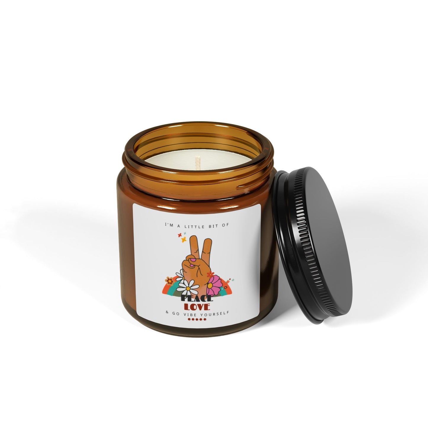 Peace, Love Go Vibe yourself Aromatherapy in Amber Jar