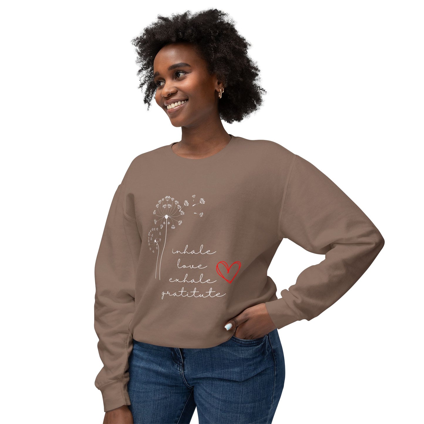 Inhale love exhale gratitude Unisex Lightweight Crewneck Sweatshirt