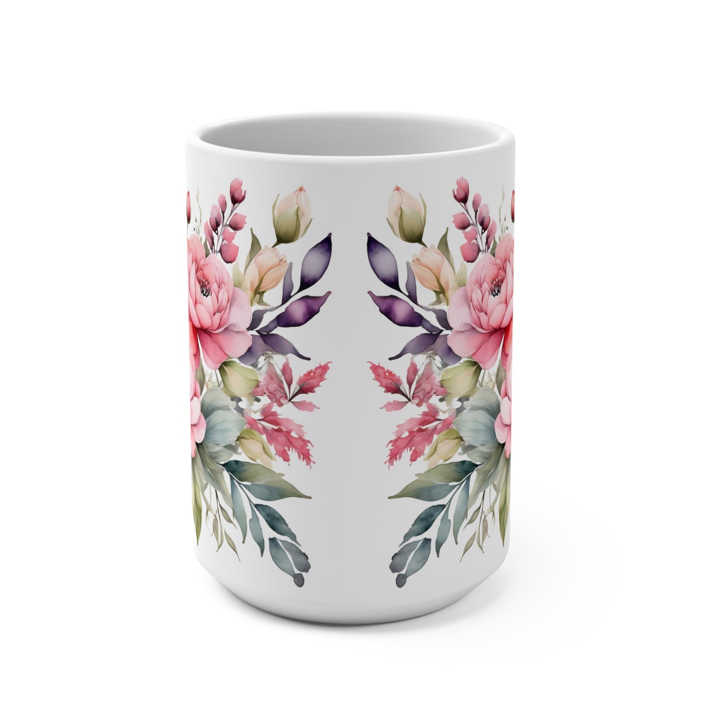 Watercolor Floral Mug 15oz