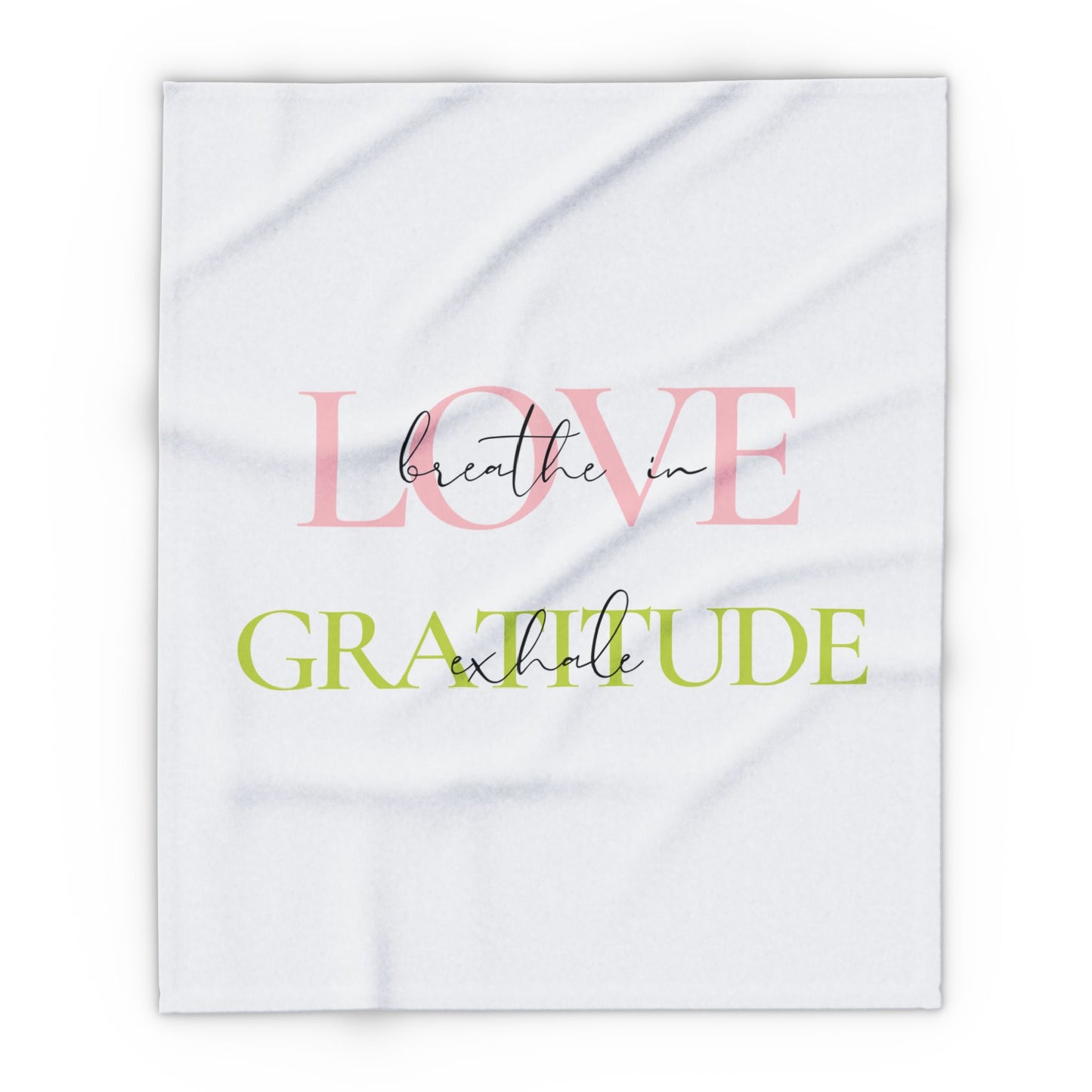 Inhale Love, Exhale Gratitude! Arctic Fleece Blanket | Cozy Throw Blanket