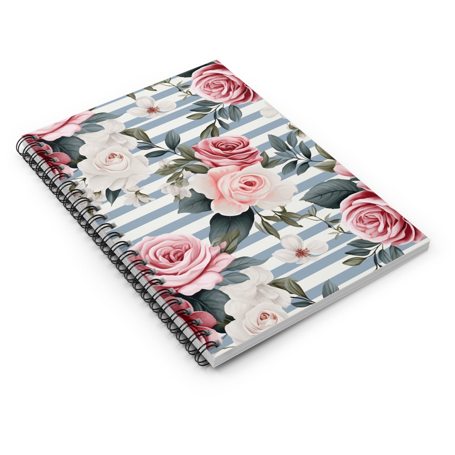 Vintage Rose Spiral Notebook - Ruled Line