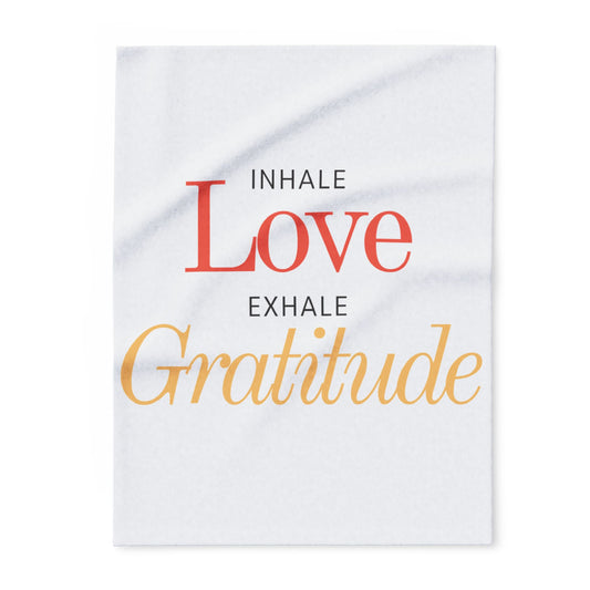 Inhale Love, Exhale Gratitude! Arctic Fleece Blanket | Cozy Throw Blanket