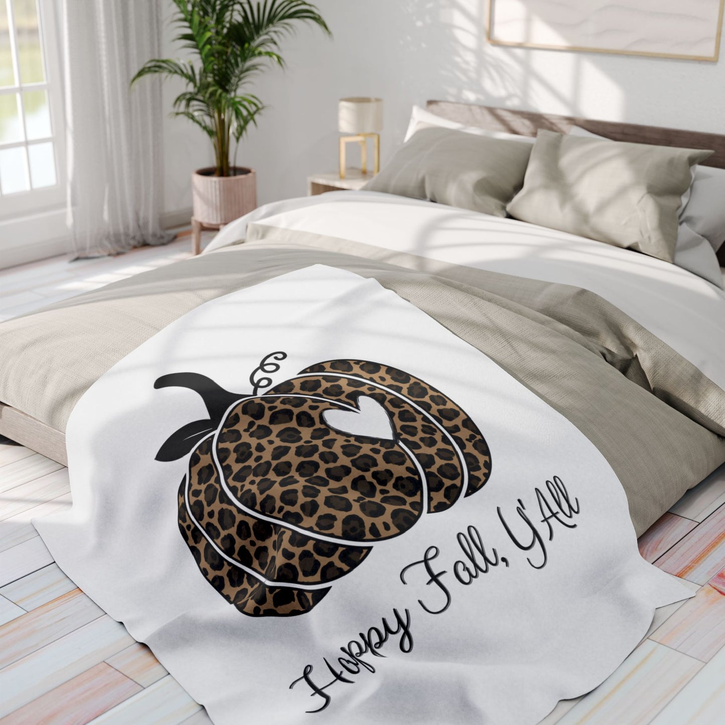 Happy Fall Y'all Arctic Fleece Blanket | Cozy Autumn-Themed Throw Blanket