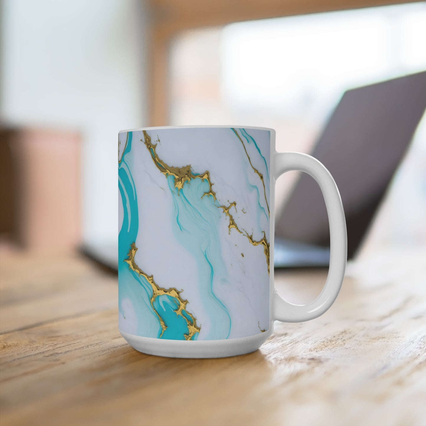 Turquois Marble Mug 15oz