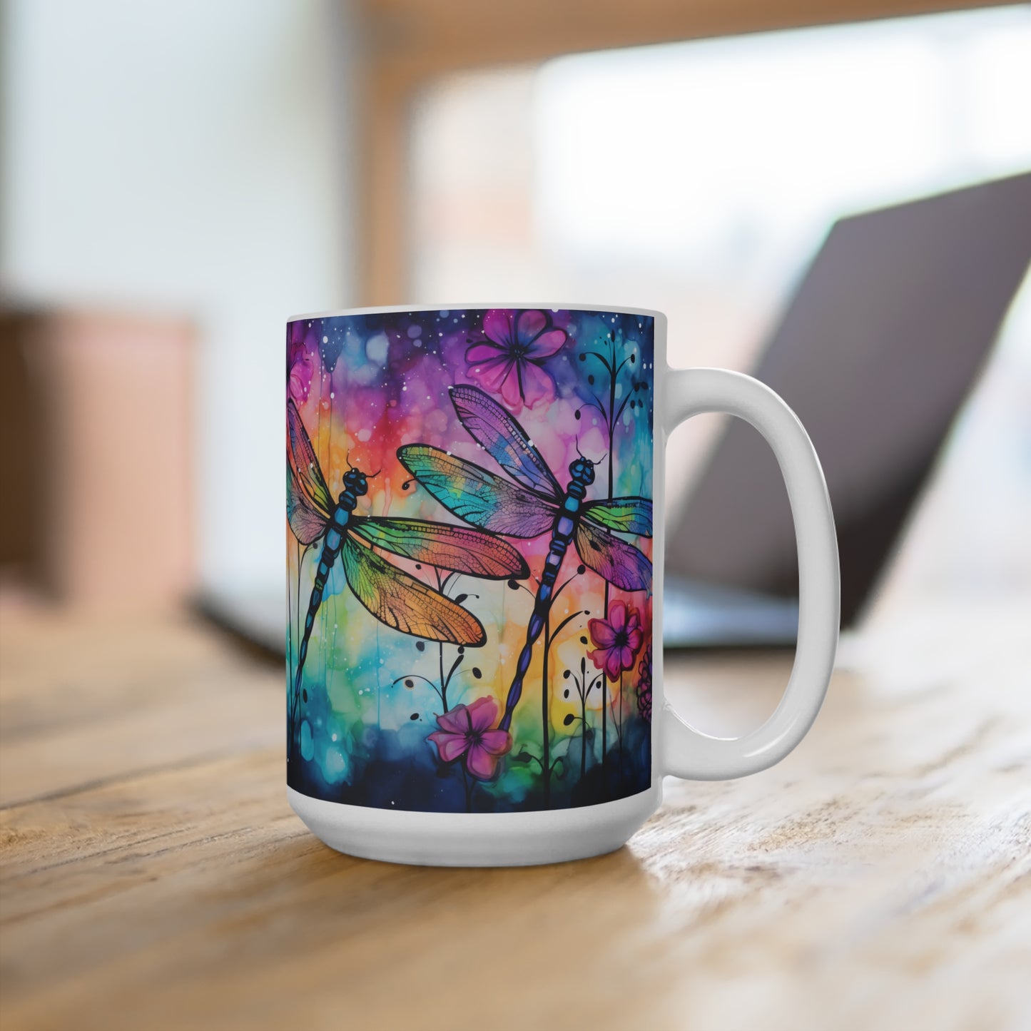 Watercolor Fireflies Mug 15oz