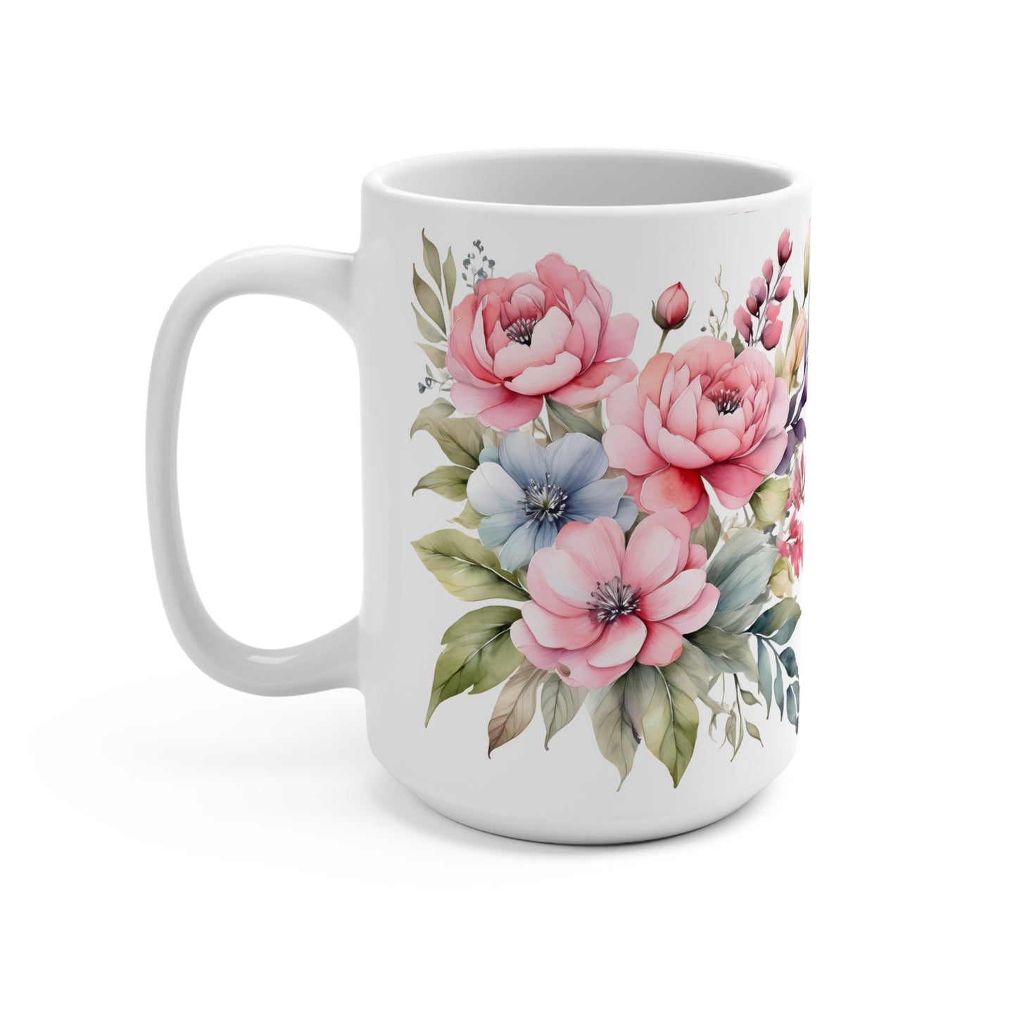 Watercolor Floral Mug 15oz