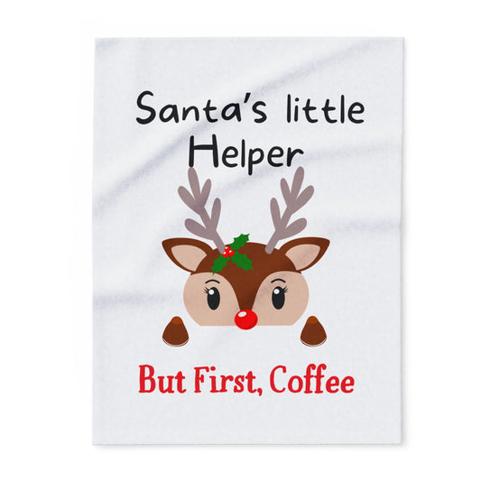 Santa's Little Helper Arctic Fleece Blanket | Cozy Holiday-Themed Throw Blanket