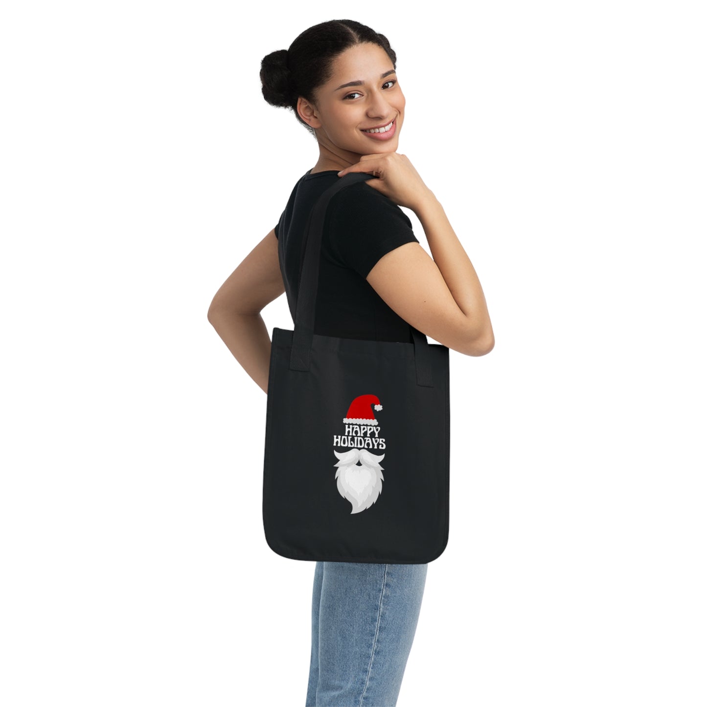 Happy Holidays Organic Canvas Tote Bag