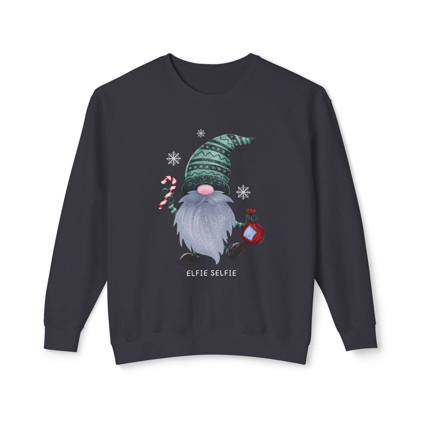 Elfie Selfie Unisex Lightweight Crewneck Sweatshirt