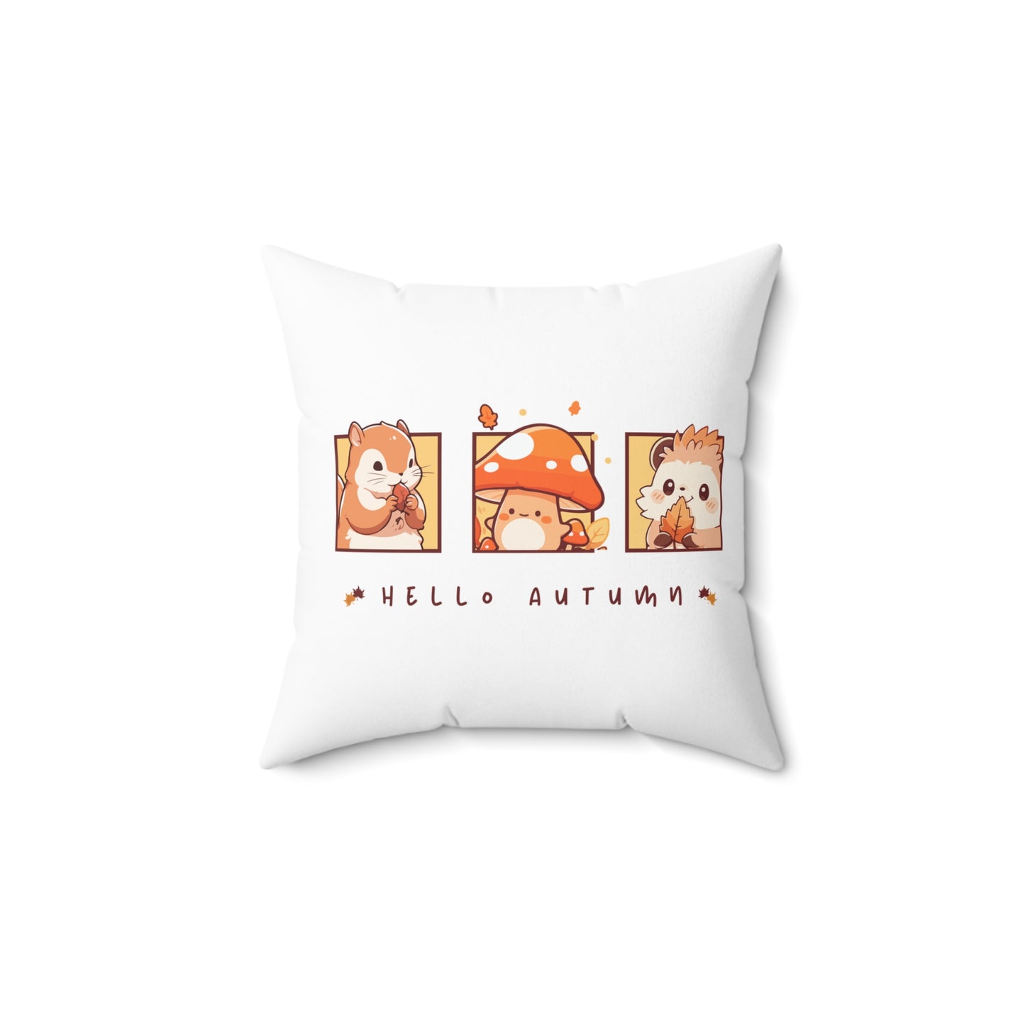 Hello Autumn Faux Suede Square Pillow | Cozy Fall-Themed Home Decor