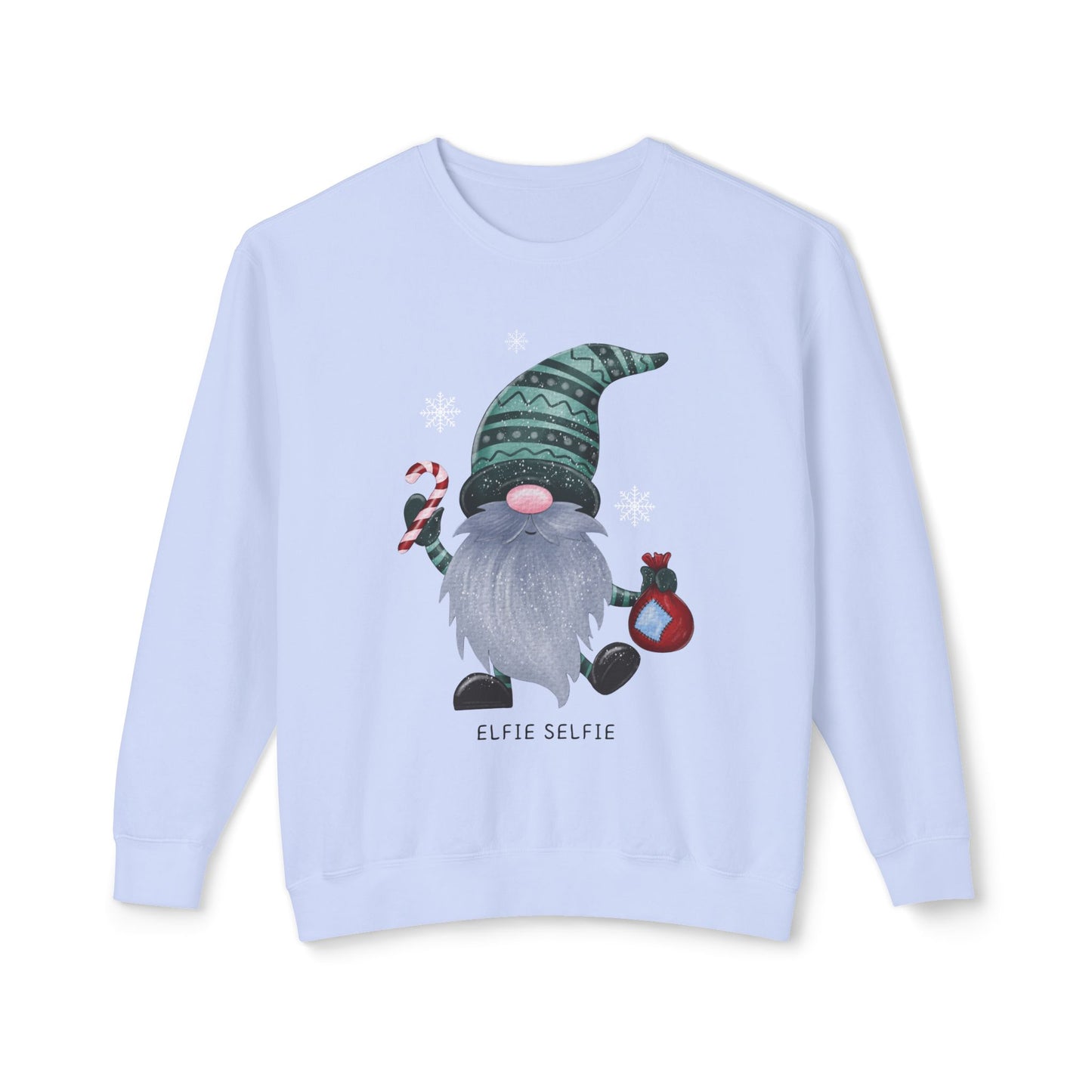 Elfie Selfie Unisex Lightweight Crewneck Sweatshirt