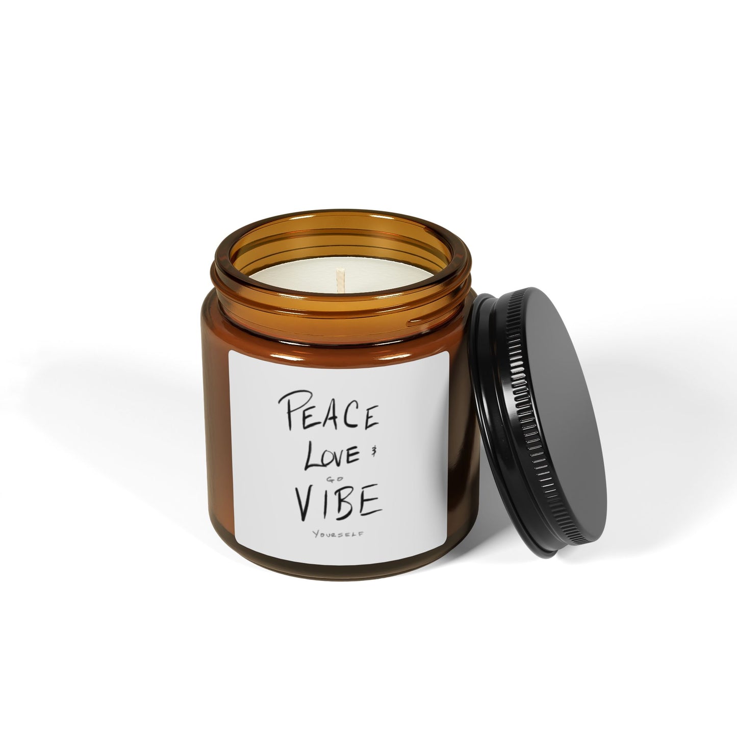 Peace, Love go vibe yourself Aromatherapy in Amber Jar