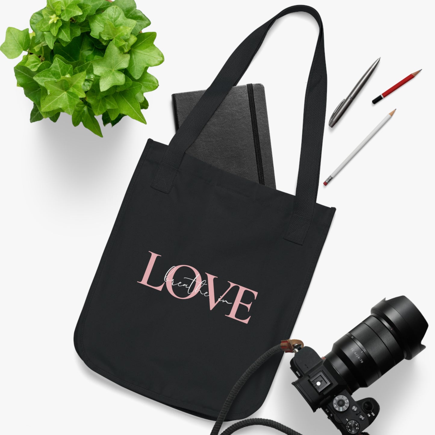 Beathe in love, exhale gratitude Organic Canvas Tote Bag