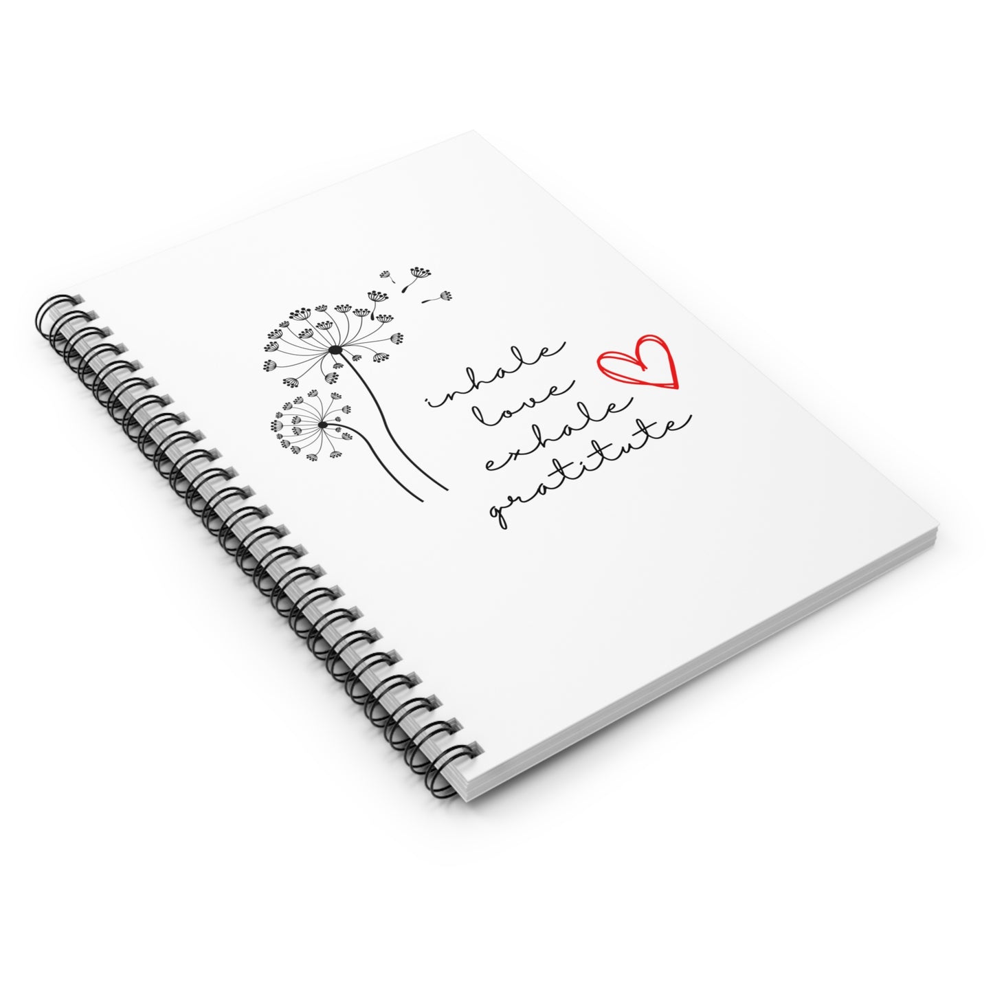 Inhale love, exhale gratitude Spiral Notebook - Ruled Line