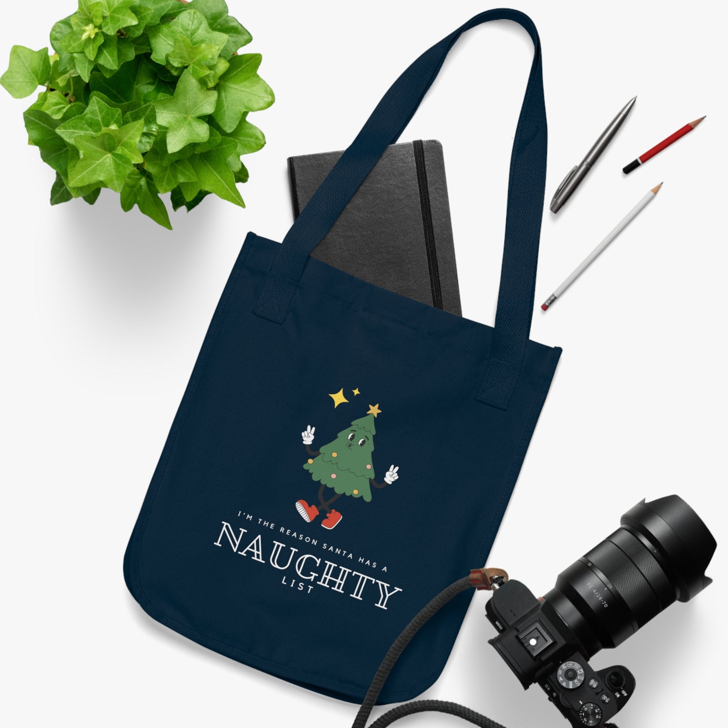 I'm the reason Santa has a naughty list Organic Canvas Tote Bag