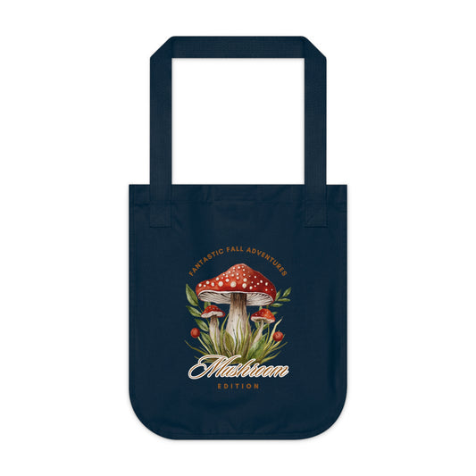 Fall Adventures Mushroom Edition Organic Canvas Tote Bag | Eco-Friendly & Stylish Fall Tote