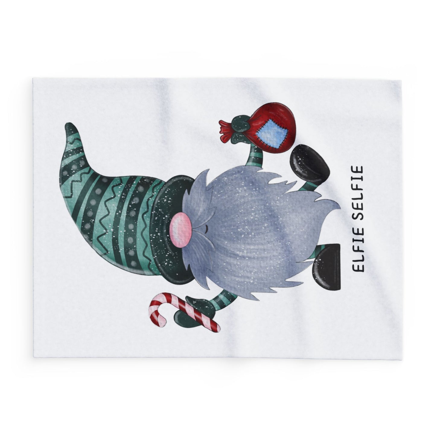 Elfie Selfie Arctic Fleece Blanket | Cozy Holiday-Themed Throw Blanket