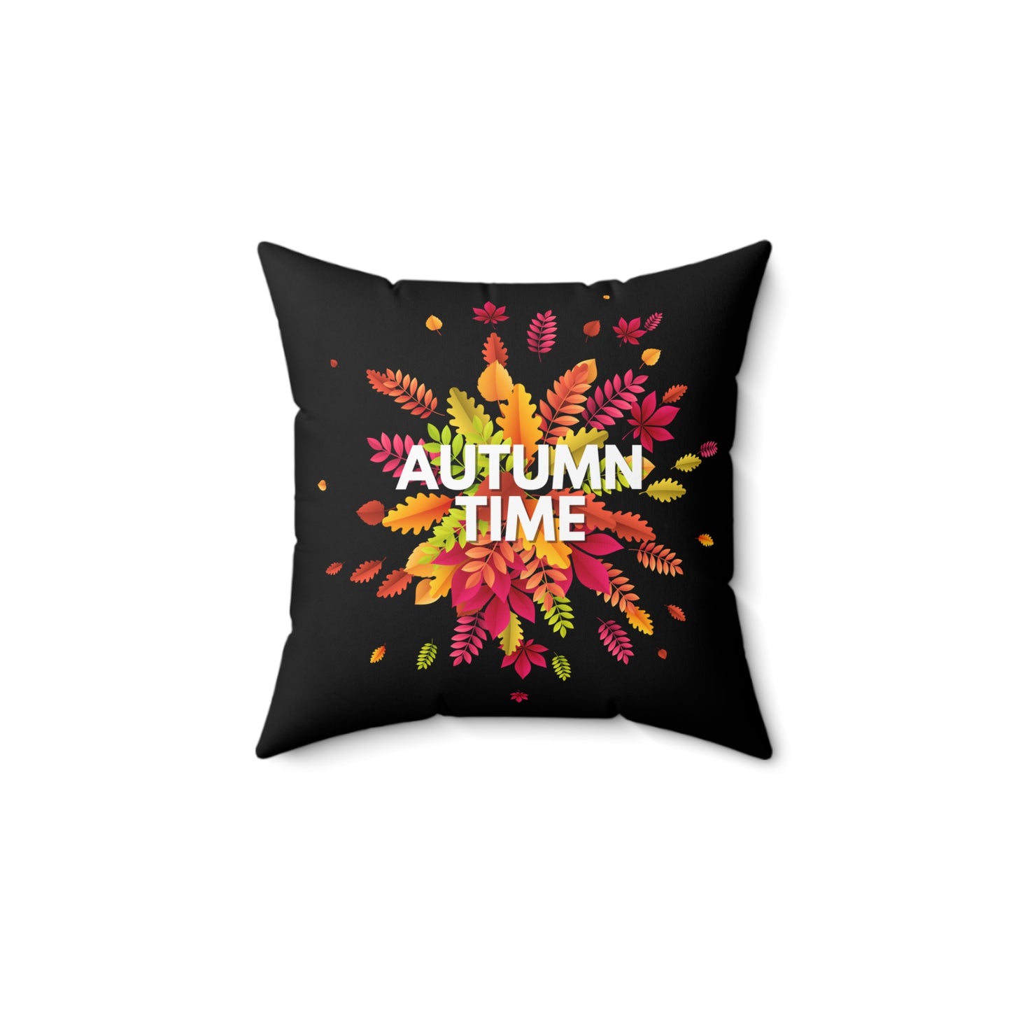 Autumn Time Faux Suede Square Pillow | Cozy Fall-Themed Home Decor