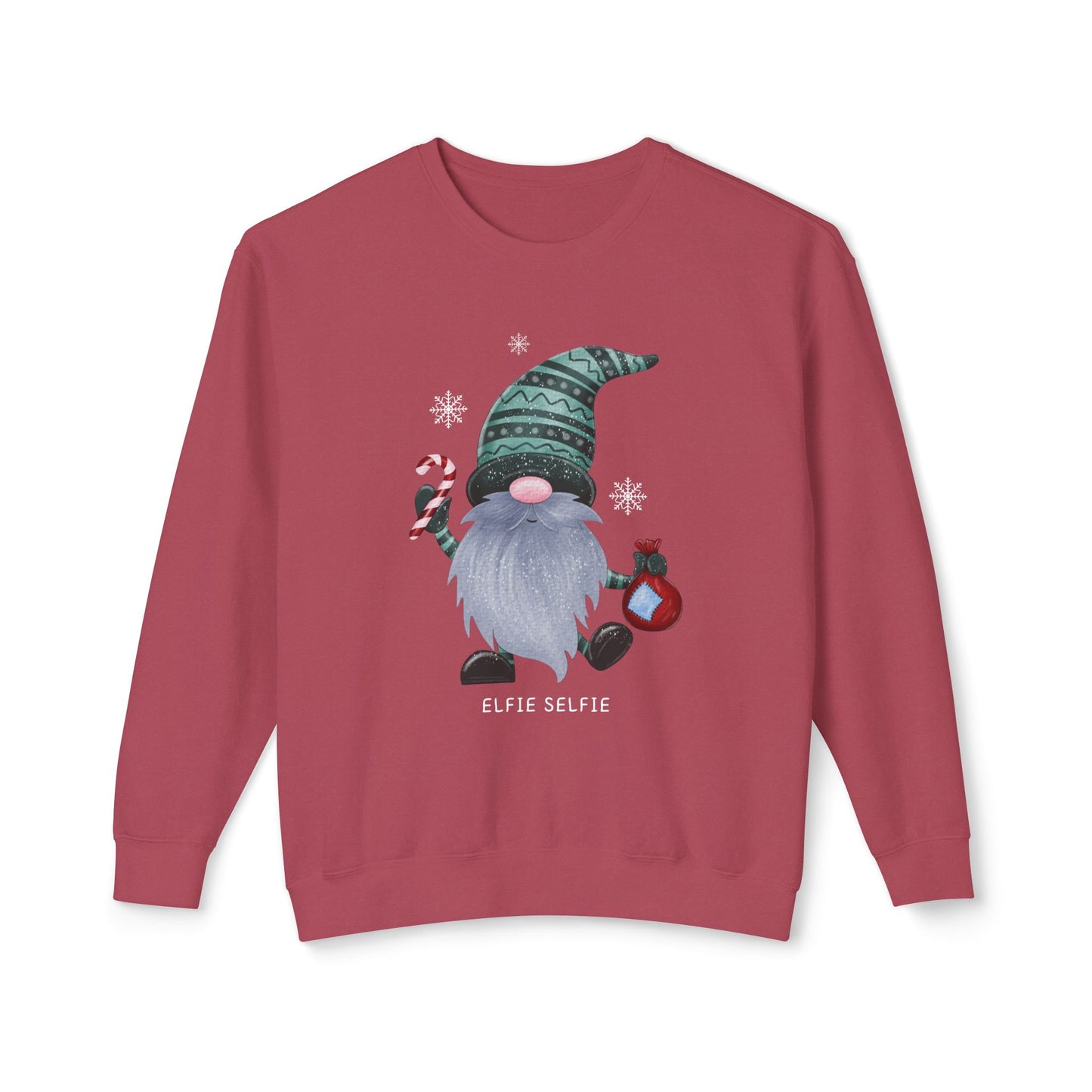 Elfie Selfie Unisex Lightweight Crewneck Sweatshirt