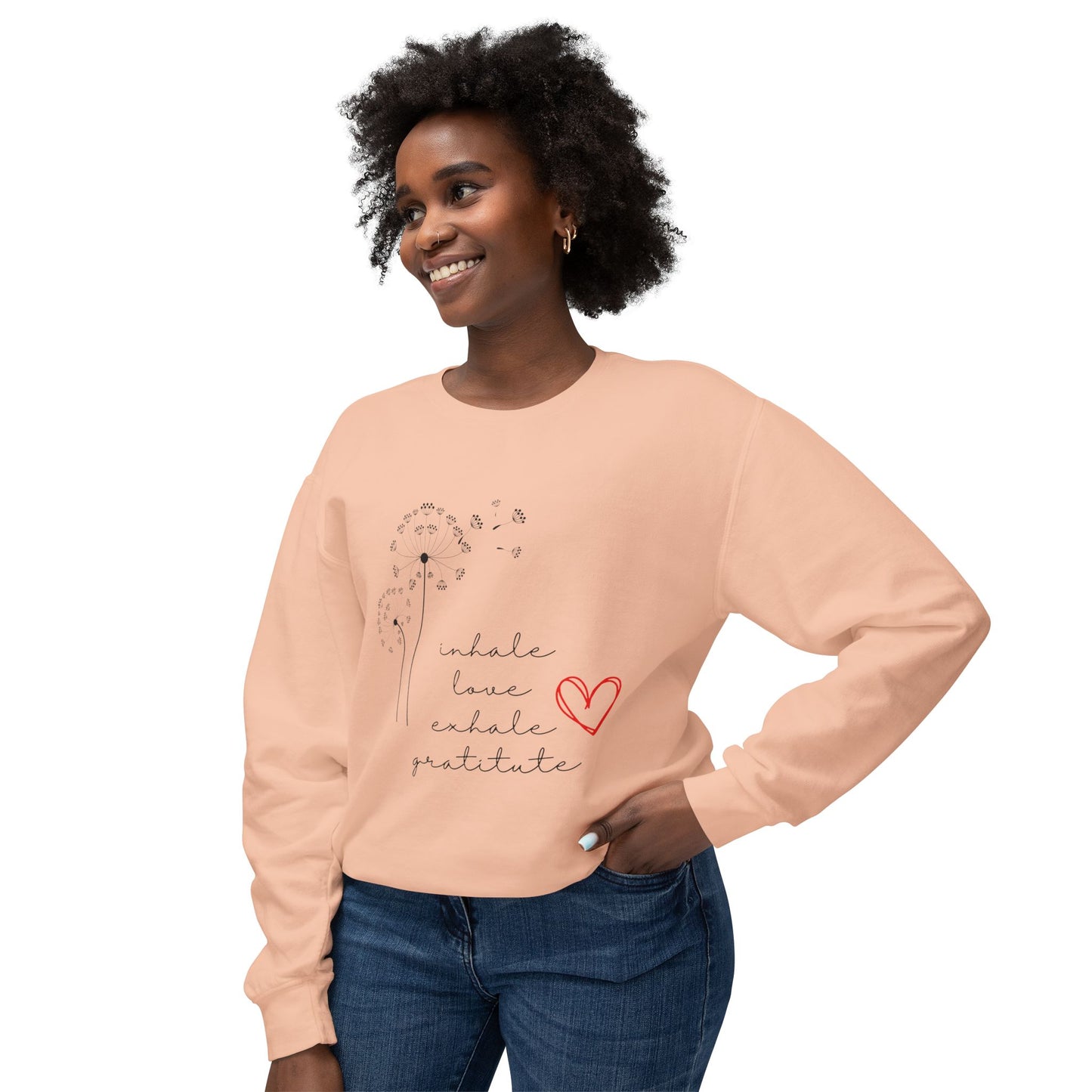 Inhale love exhale gratitude Unisex Lightweight Crewneck Sweatshirt