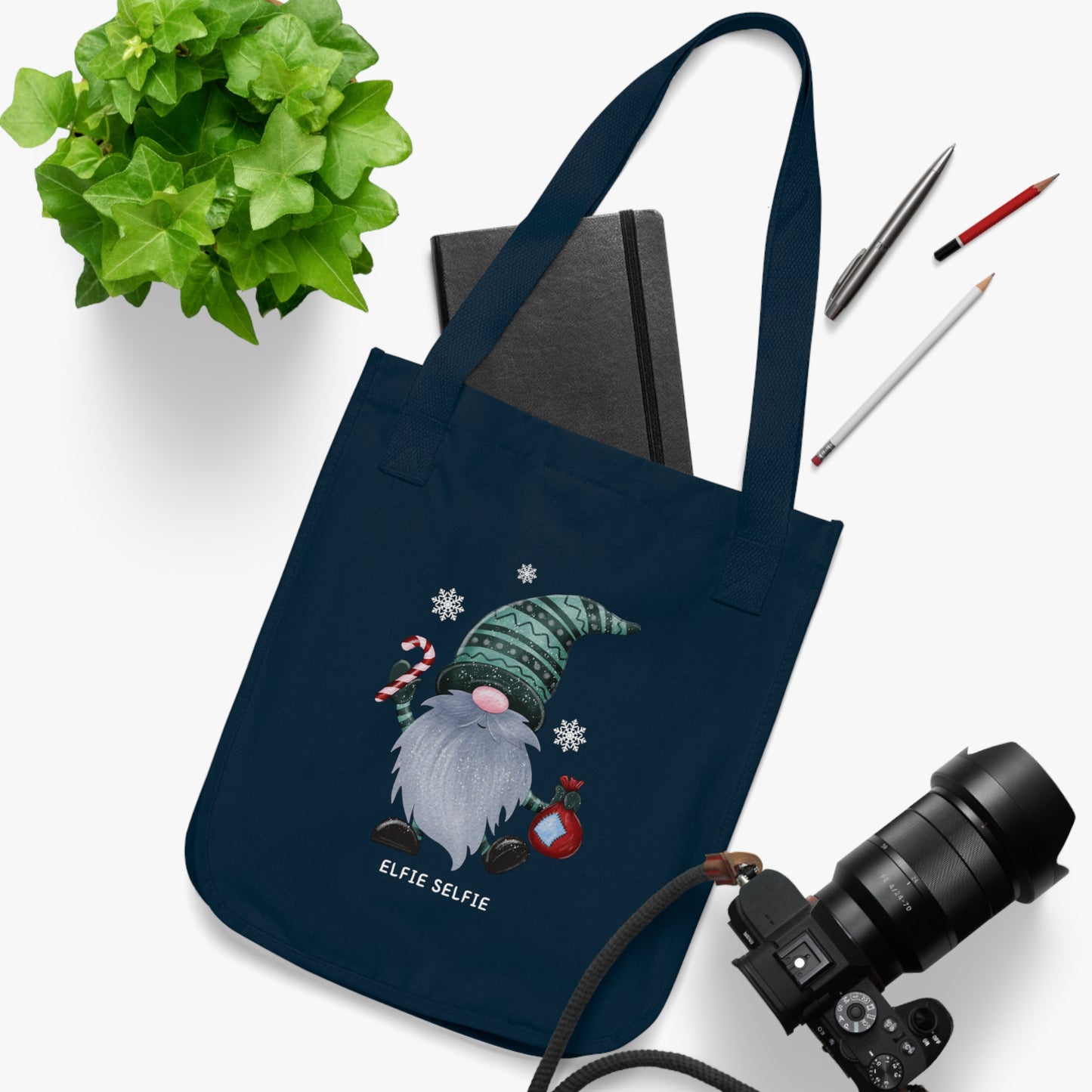 Elfie Selfie Organic Canvas Tote Bag