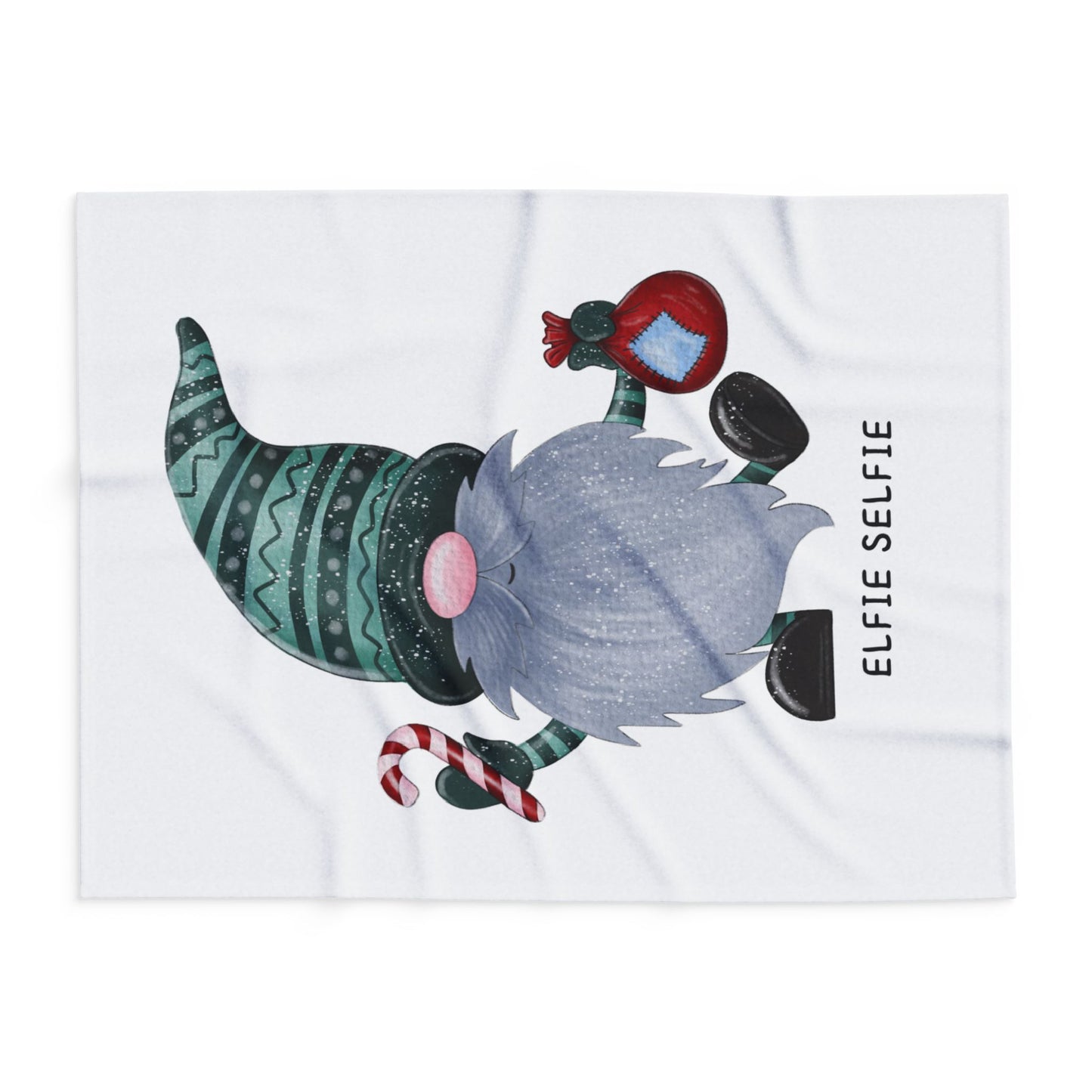 Elfie Selfie Arctic Fleece Blanket | Cozy Holiday-Themed Throw Blanket