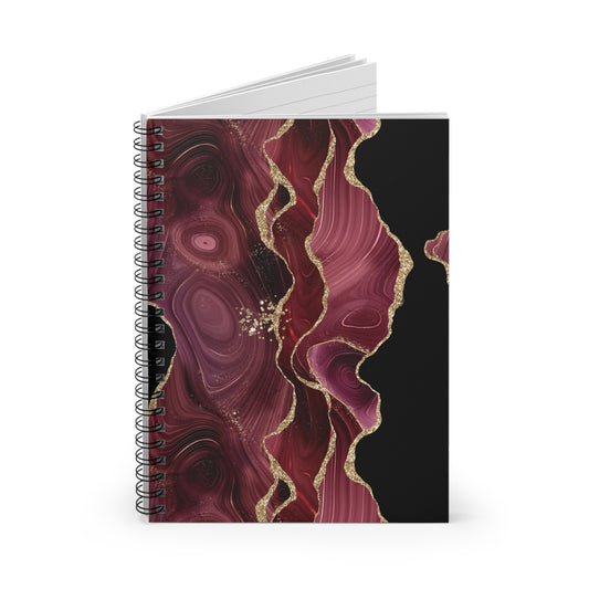 Burgundy Agate Spiral Notebook - Ruled Line