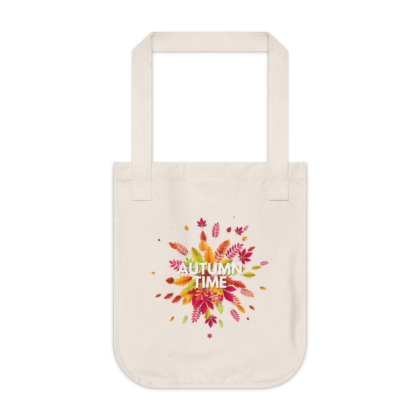 Autumn Time Organic Canvas Tote Bag | Eco-Friendly Fall-Themed Tote