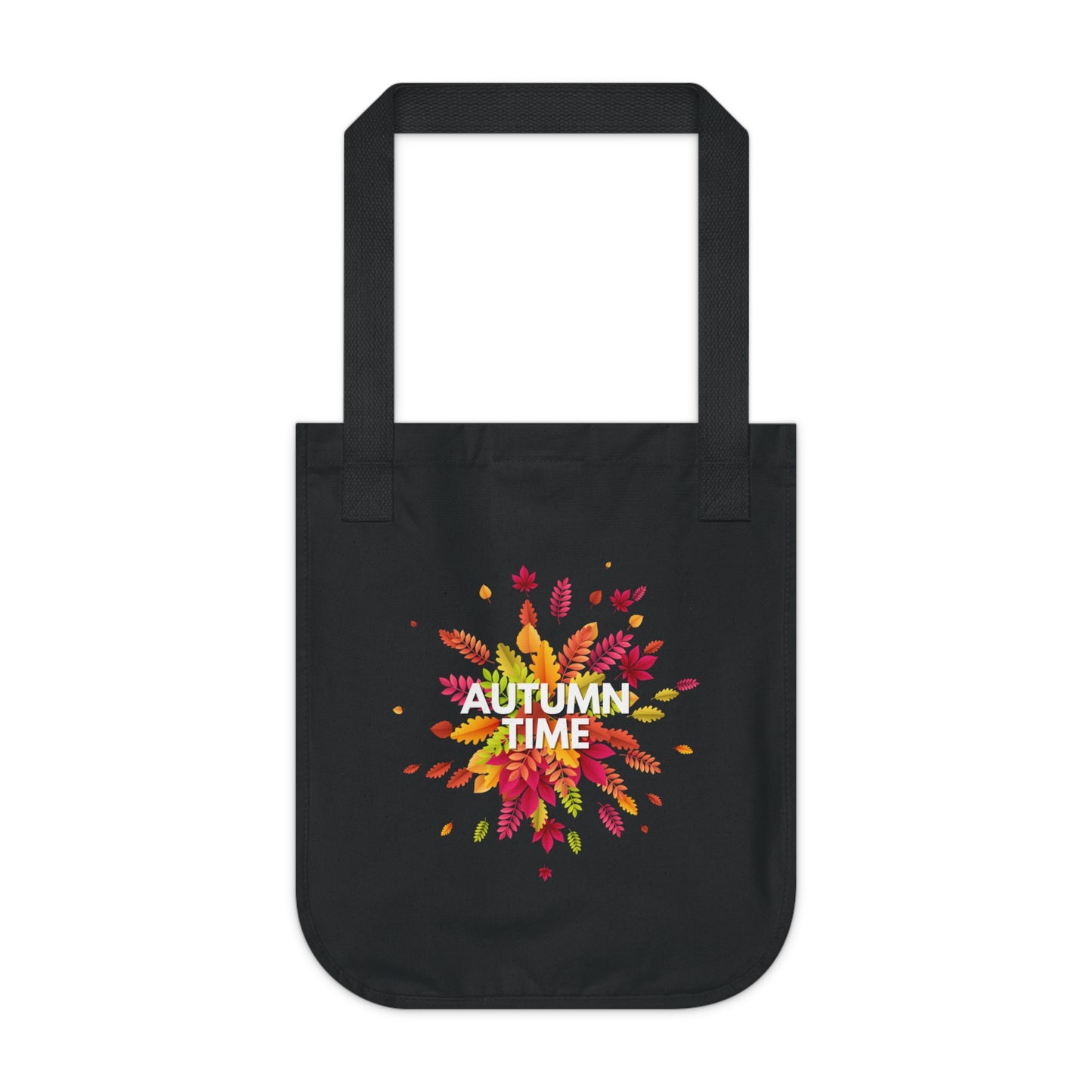 Autumn Time Organic Canvas Tote Bag | Eco-Friendly Fall-Themed Tote