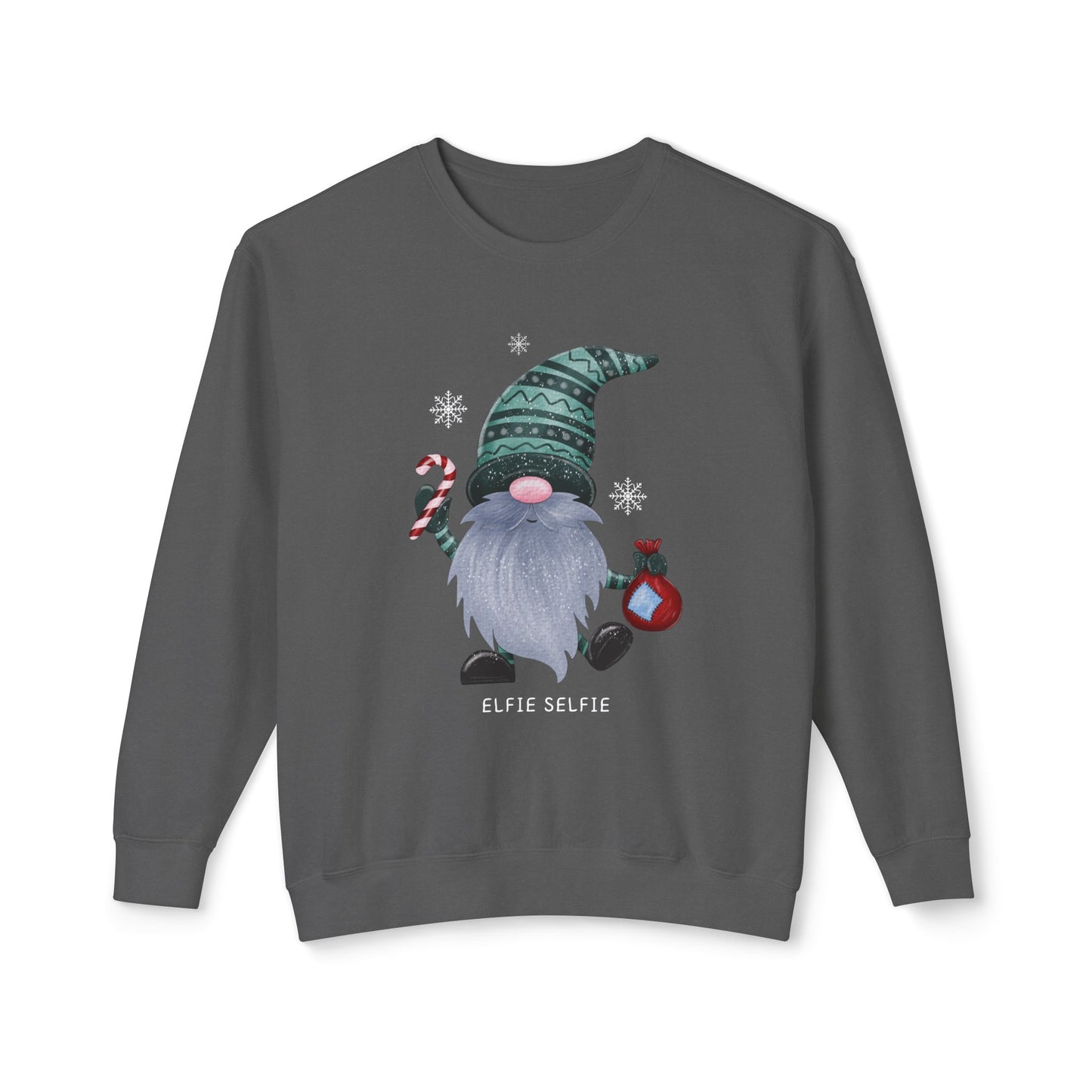 Elfie Selfie Unisex Lightweight Crewneck Sweatshirt