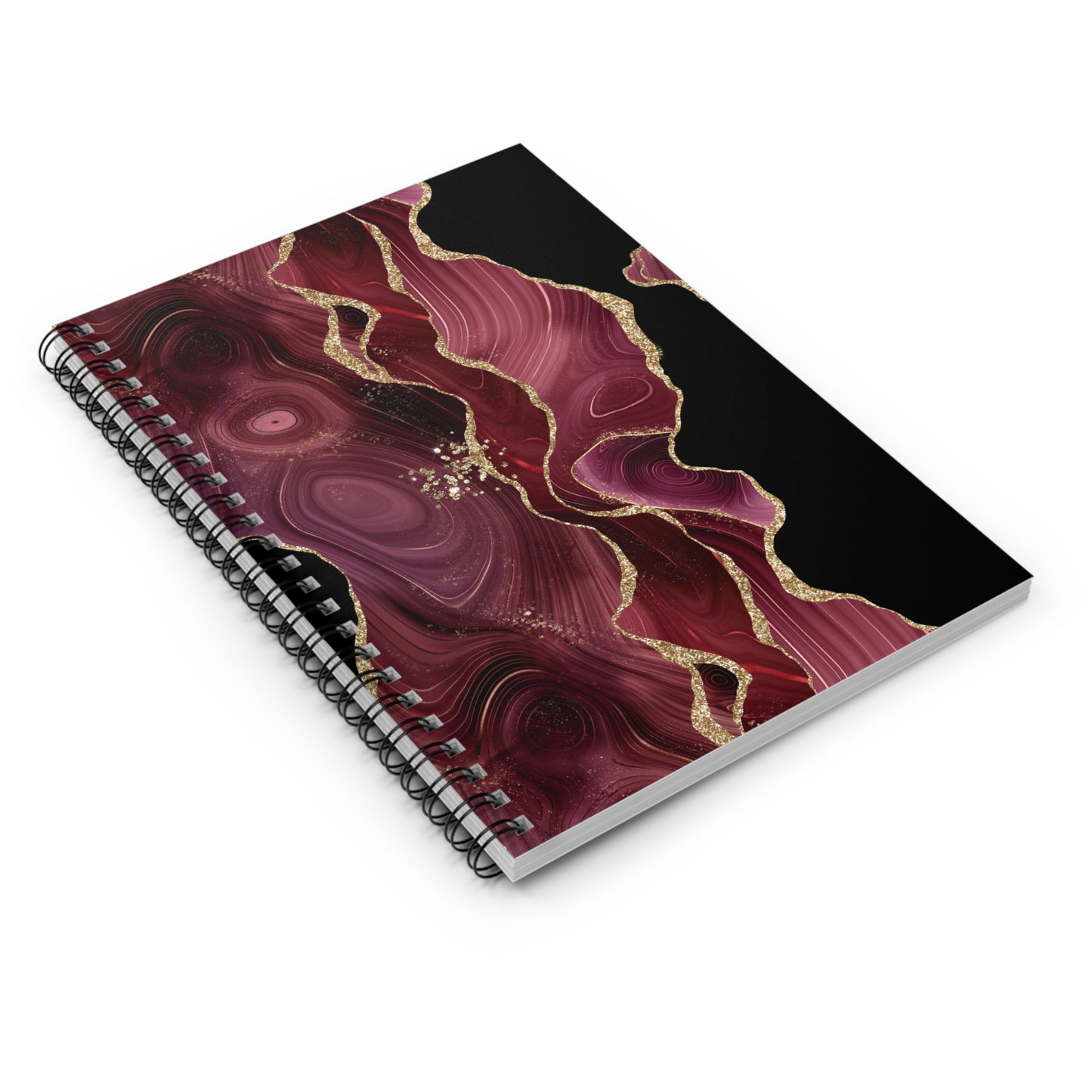 Burgundy Agate Spiral Notebook - Ruled Line