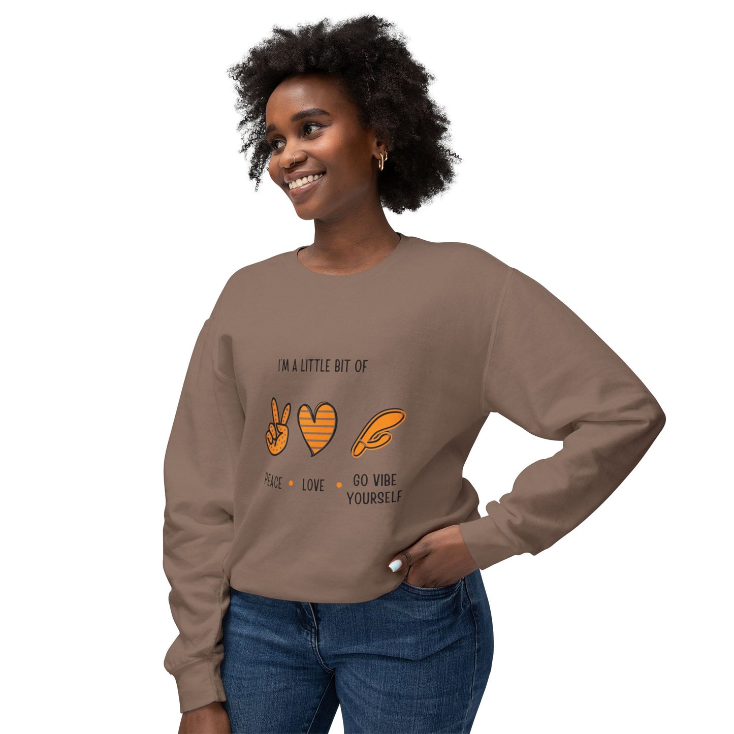 Peace, Love, Go Vibe yourself Unisex Lightweight Crewneck Sweatshirt