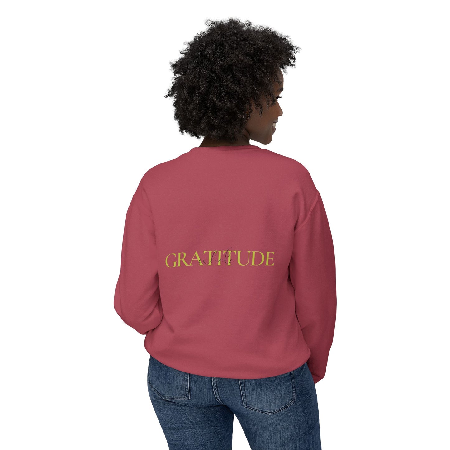 Breathe in Love, Exhale Gratitude Unisex Lightweight Crewneck Sweatshirt