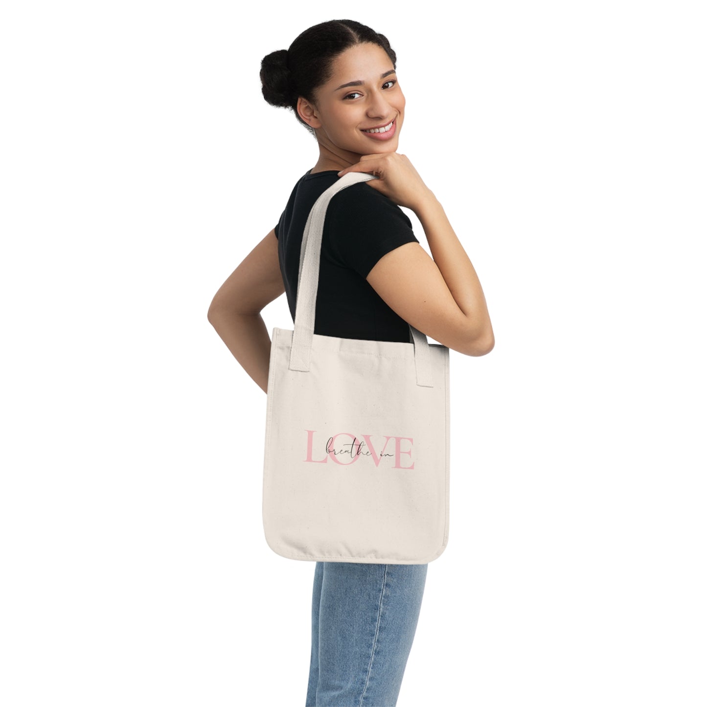 Beathe in love, exhale gratitude Organic Canvas Tote Bag