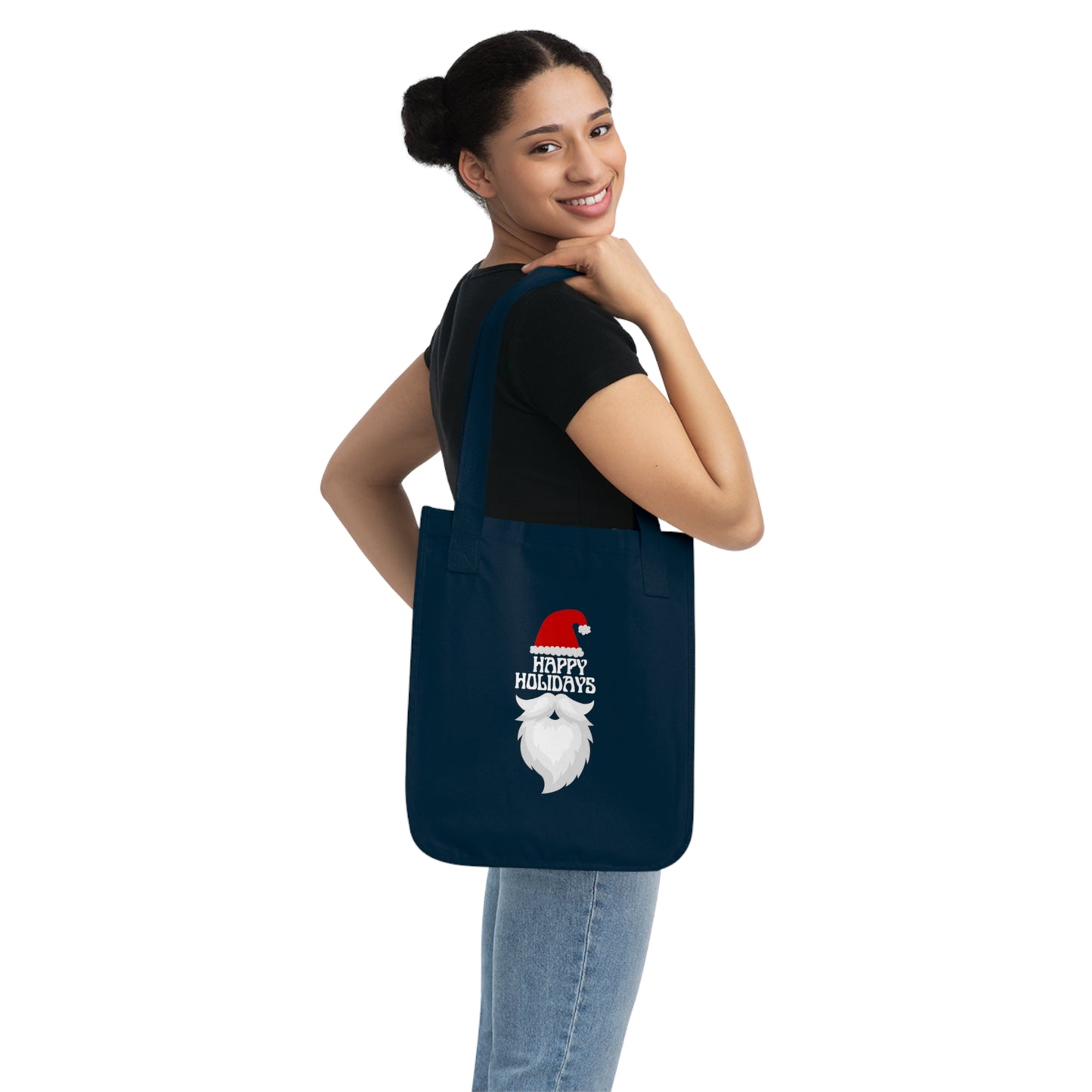 Happy Holidays Organic Canvas Tote Bag